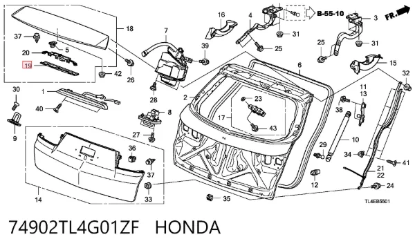  74902TL4G01ZF Honda