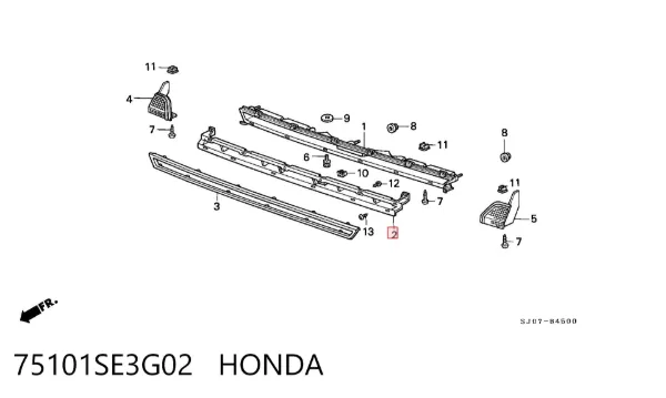 Grelha do radiador Honda Accord III