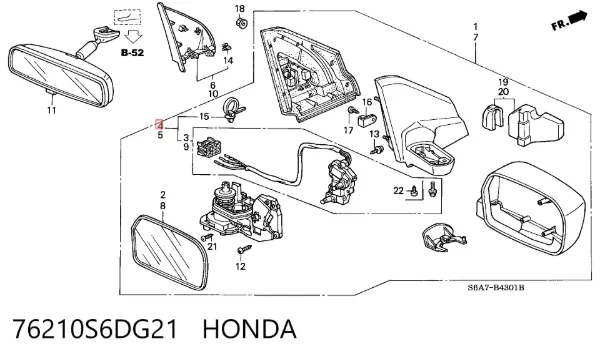  76210S6DG21 Honda