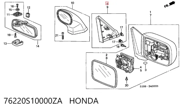  76220S10000ZA Honda