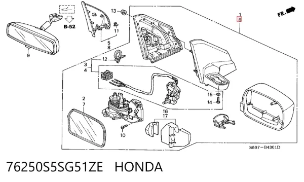  76250S5SG51ZE Honda