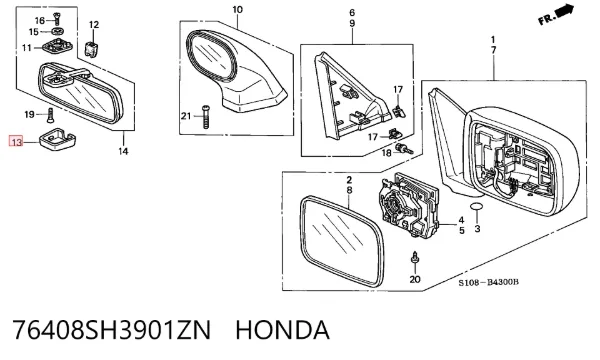  76408SH3901ZN Honda