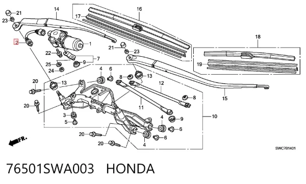  76501SWA003 Honda