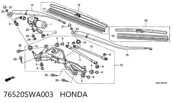  76520SWA003 Honda