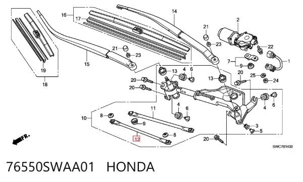  76550SWAA01 Honda