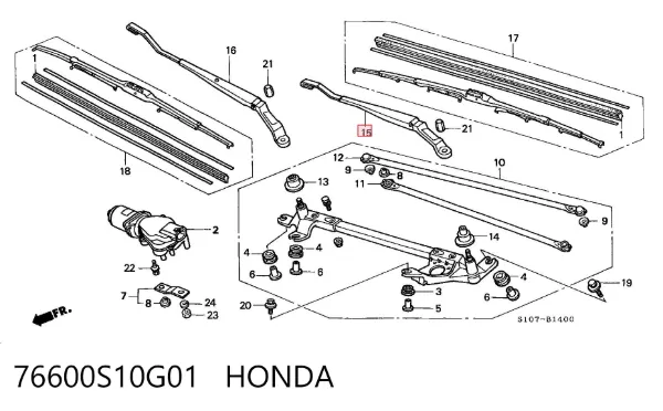  76600S10G01 Honda