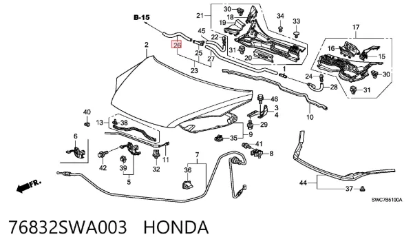  76832SWA003 Honda