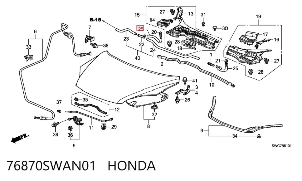  76870SWAN01 Honda