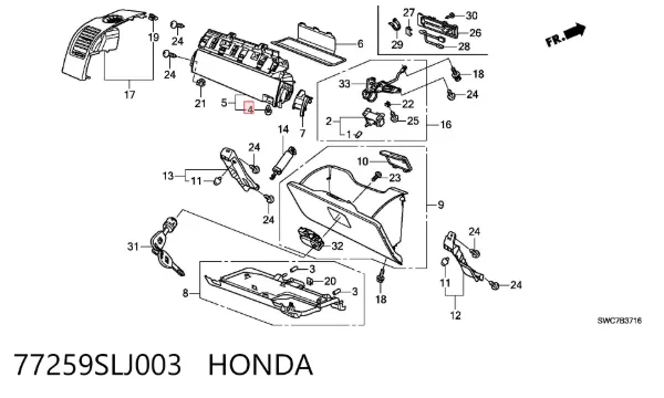  77259SLJ003 Honda