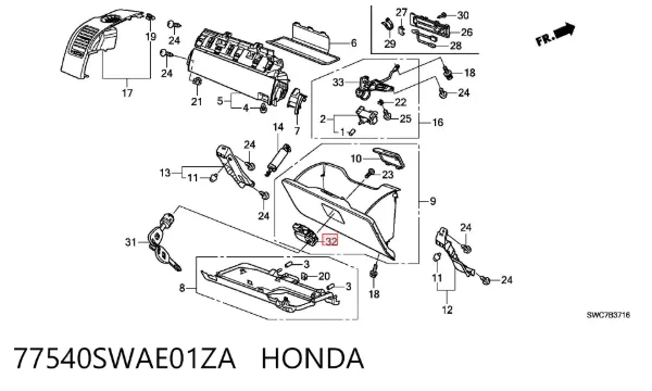  77540SWAE01ZA Honda