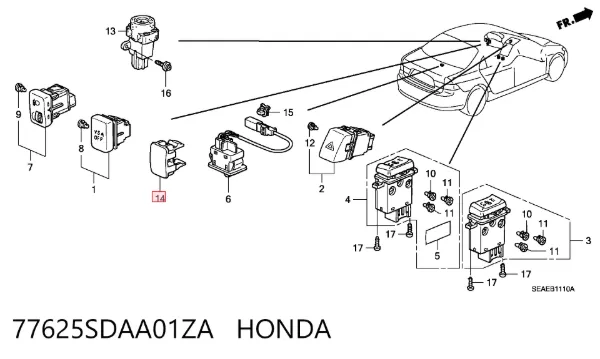  77625SDAA01ZA Honda