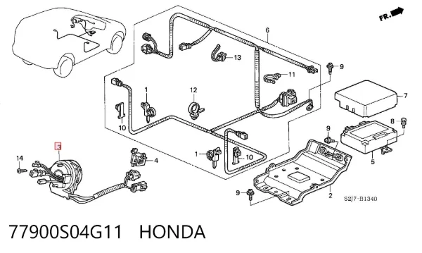 Anel AIRBAG de contato, cabo plano do volante Honda HR-V GH
