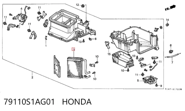 Radiador de forno (de aquecedor) Honda Accord VI
