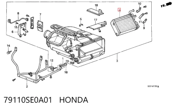 Radiador de forno (de aquecedor) Honda Accord III