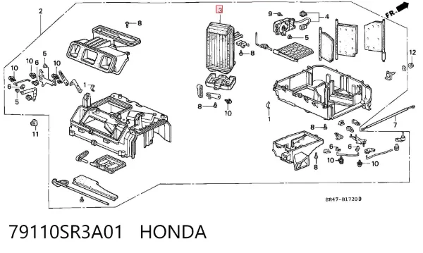 Radiador de forno (de aquecedor) 79110SR3A01 Honda