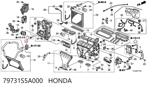 Radiador de forno (de aquecedor) 79731S5A000 Honda