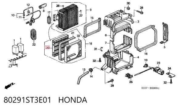 Filtro de salão 80291ST3E01 Honda