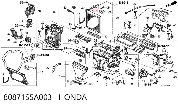  80871S5A003 Honda