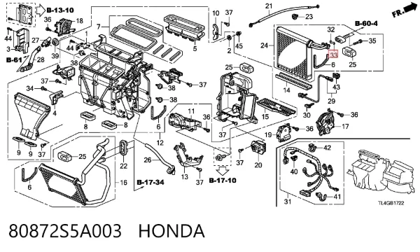  80872S5A003 Honda