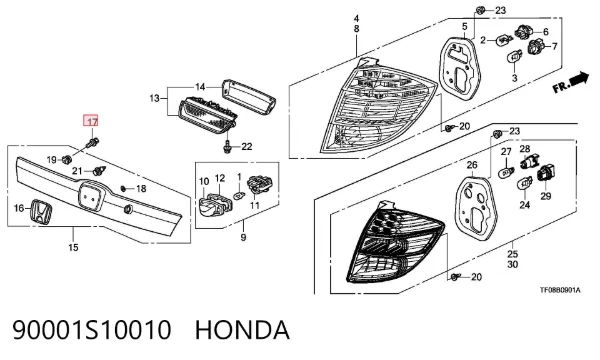  90001S10010 Honda