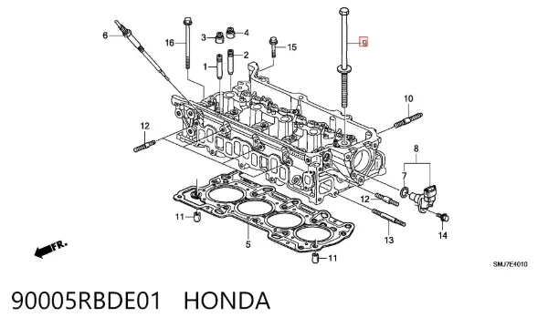 Parafuso de cabeça de motor (CBC) 90005RBDE01 Honda