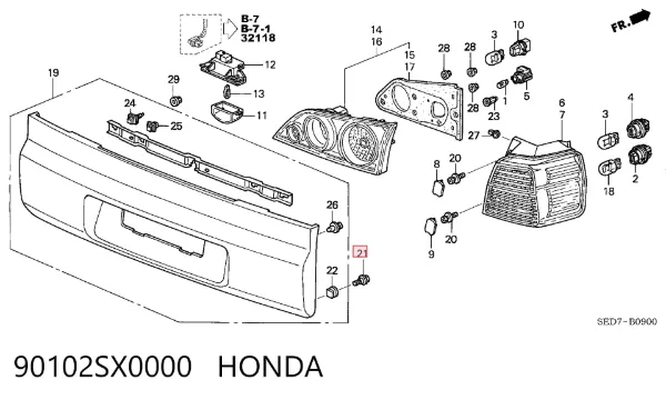  90102SX0000 Honda