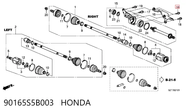  90165S5B003 Honda