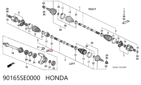  90165SE0000 Honda