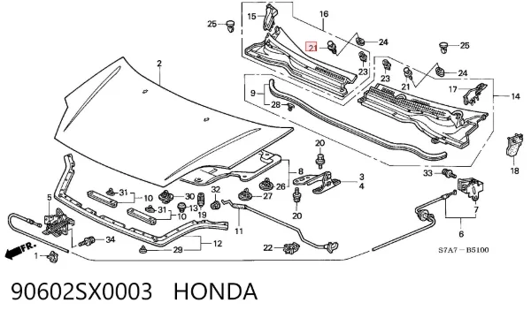 Pára-brisas 90602SX0003 Honda