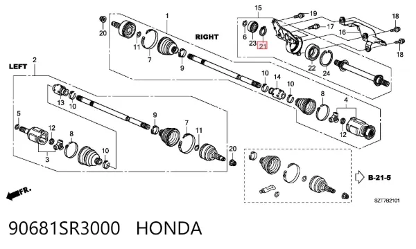  90681SR3000 Honda