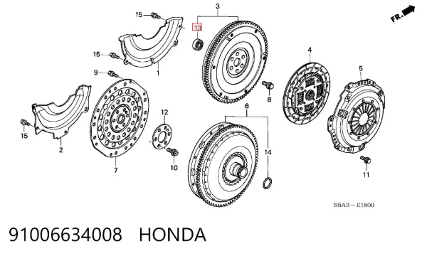 Rolamento do gerador 91006634008 Honda