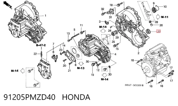  91205PMZD40 Honda
