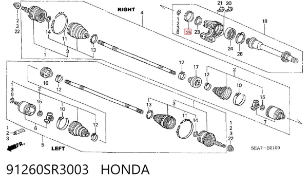  91260SR3003 Honda