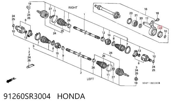  91260SR3004 Honda