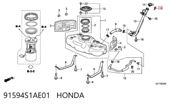 91594S1AE01 Honda