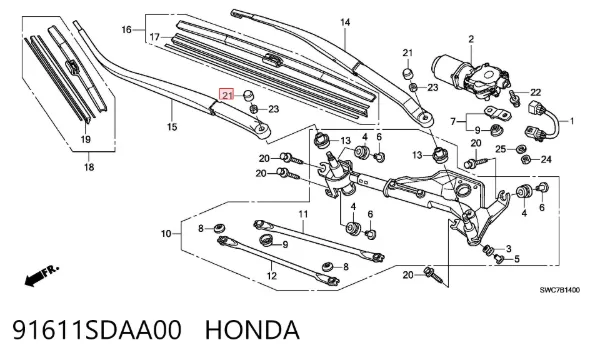  91611SDAA00 Honda