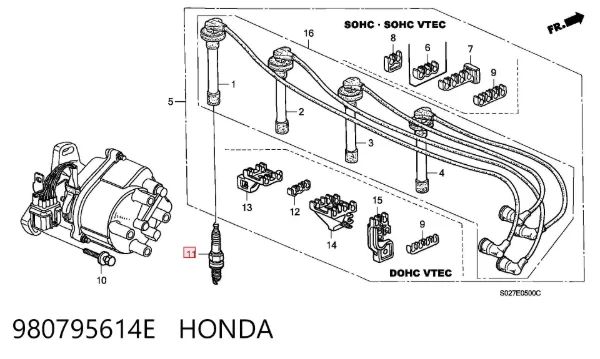 Vela de ignição 980795614E Honda