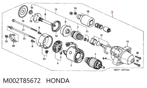 Motor de arranco M002T85672 Honda