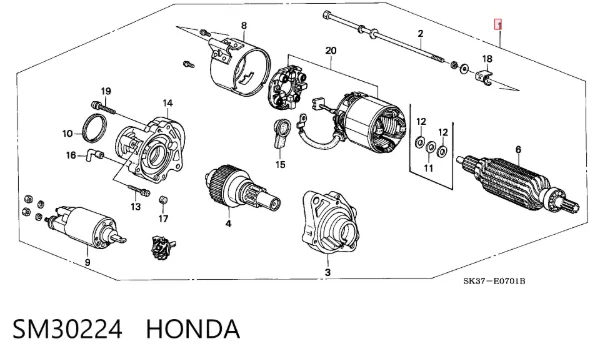 Motor de arranco SM30224 Honda