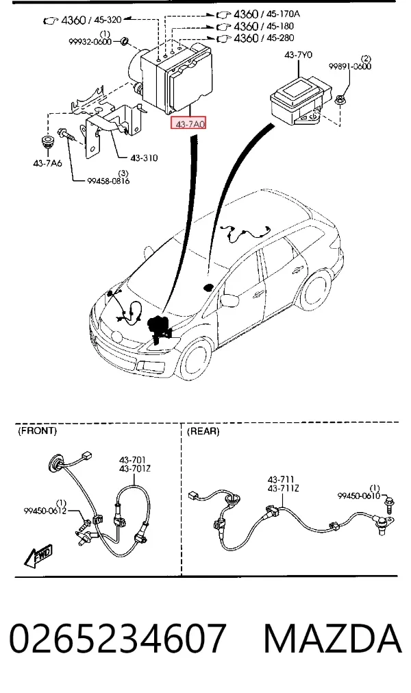 Unidade hidráulico de controlo ABS Mazda CX-7 ER