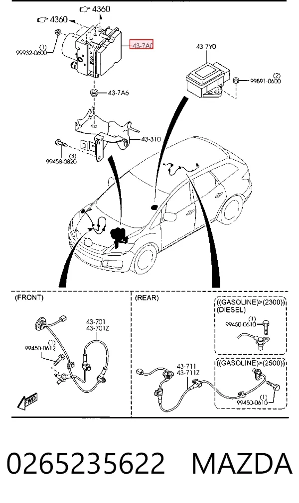 Unidade hidráulico de controlo ABS Mazda CX-7 ER