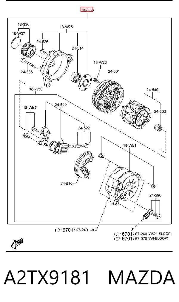 Gerador A2TX9181 Mazda