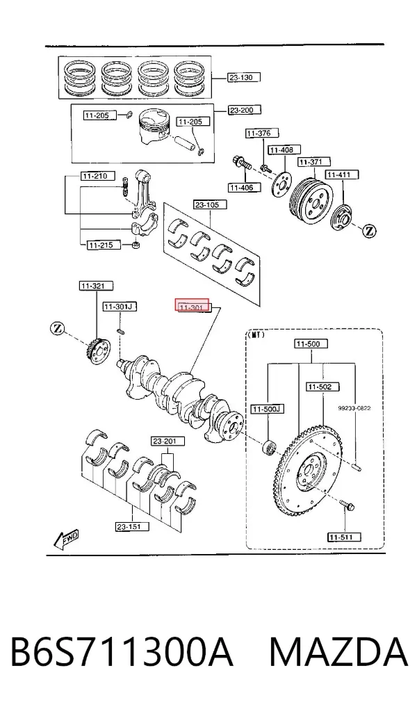 Cambota de motor B6S711300A Mazda