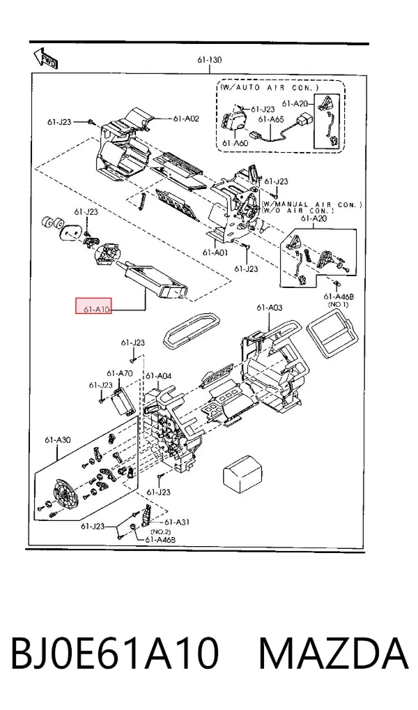 Radiador de forno (de aquecedor) BJ0E61A10 Mazda