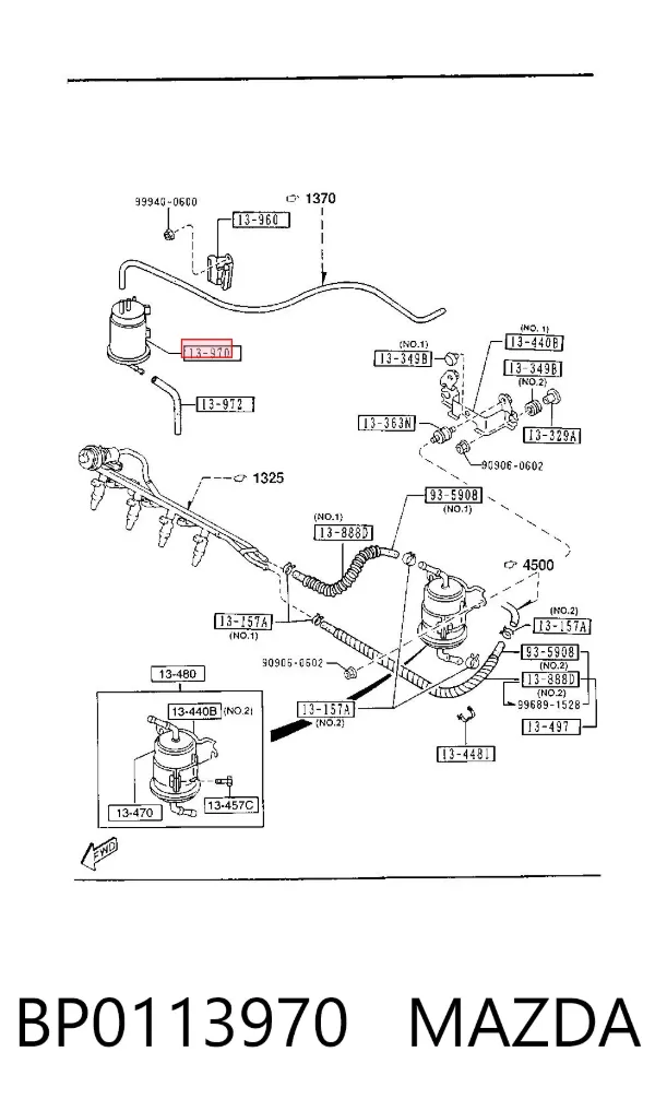 Adsorvedor dos vapores de combustível Mazda 323 F V