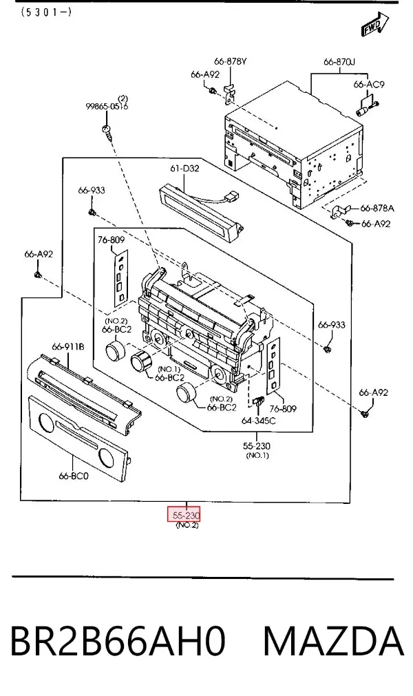 Aparelhagem de som (rádio AM/FM) BR2B66AH0 Mazda