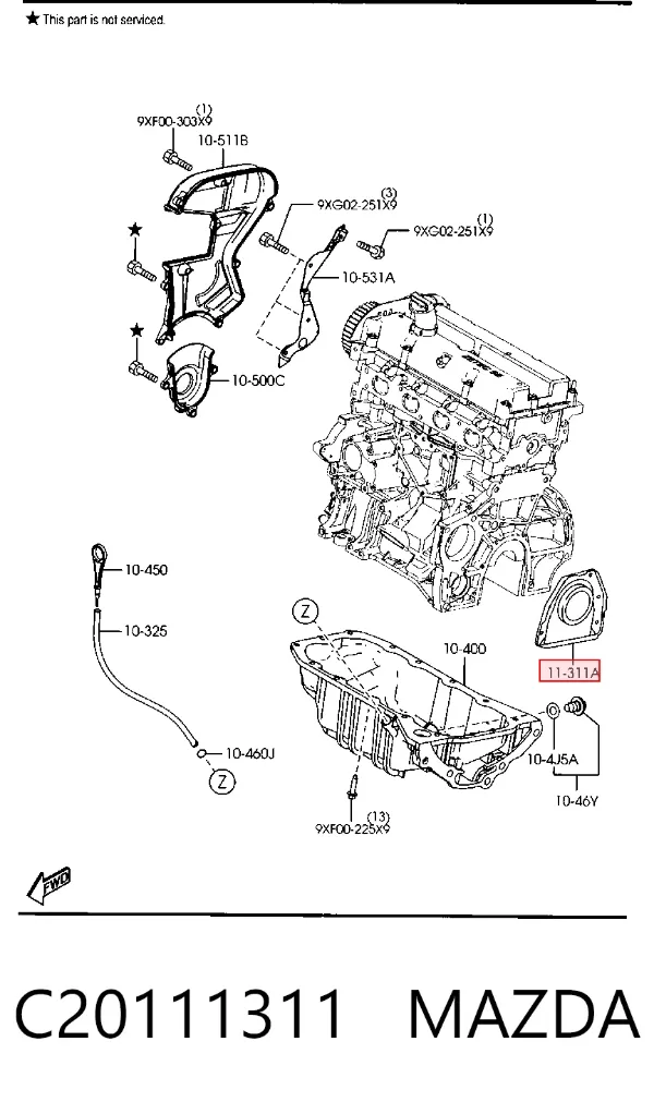 Vedação traseira de cambota de motor Ford Focus I
