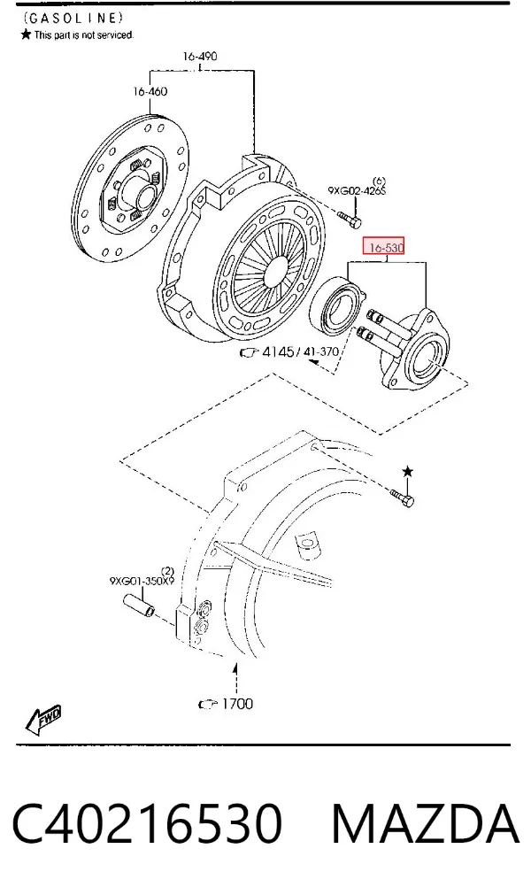 Cilindro de trabalho de embraiagem montado com rolamento de desengate C40216530 Mazda