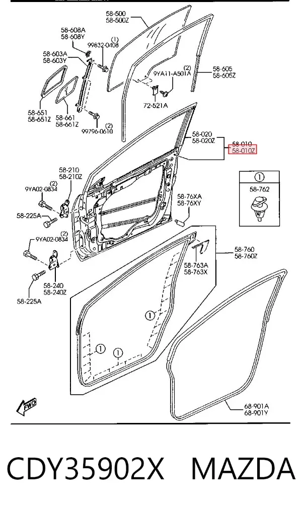 Porta dianteira esquerda Mazda 5 I