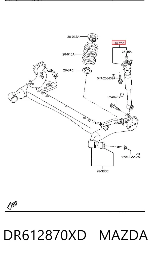 Amortecedor traseiro DR612870XD Mazda